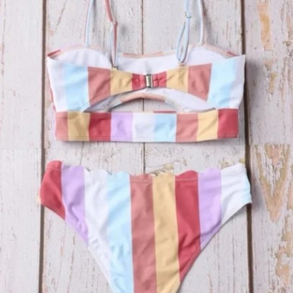 Color Block Striped Bikini Set - Picture 2 of 3